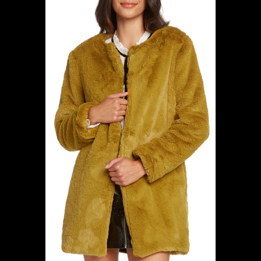 NEW Willow & Clay Faux Fur Jacket in Saffron